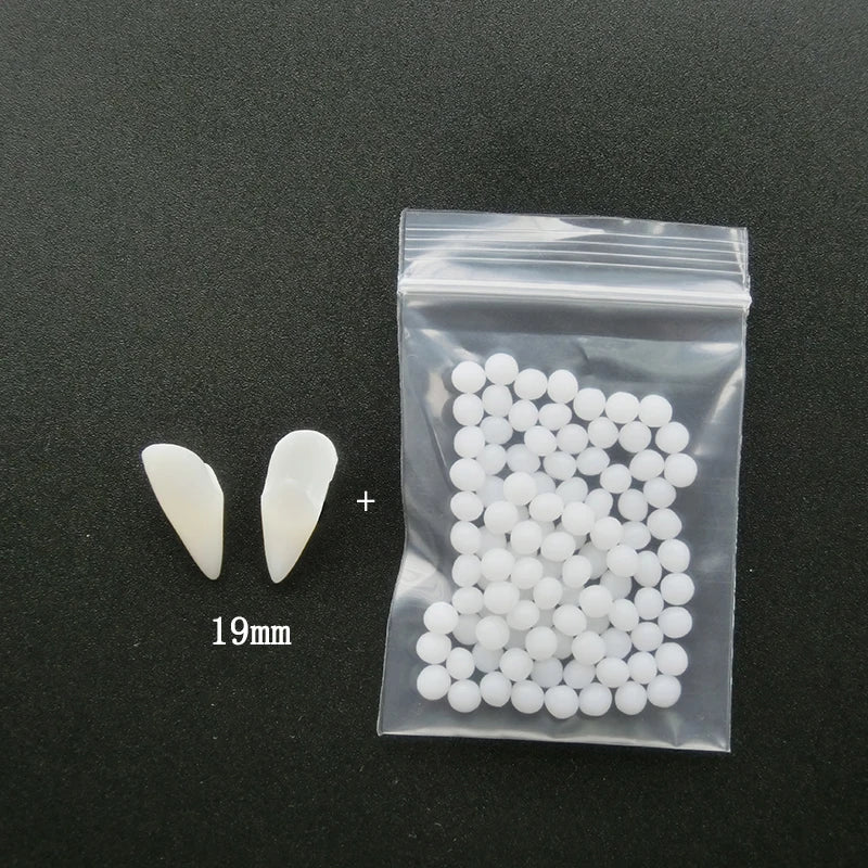 1 paio di denti da vampiro per Halloween, zanne, dentiere, accessori per feste, costumi fai da te, accessori per cosplay.