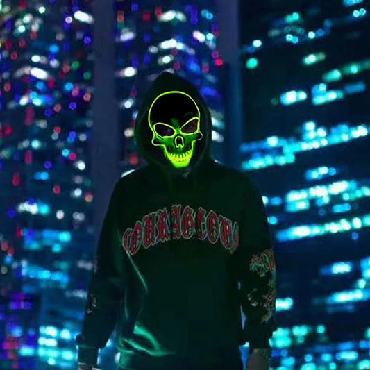 Maschera teschio horror di Halloween con luci a LED