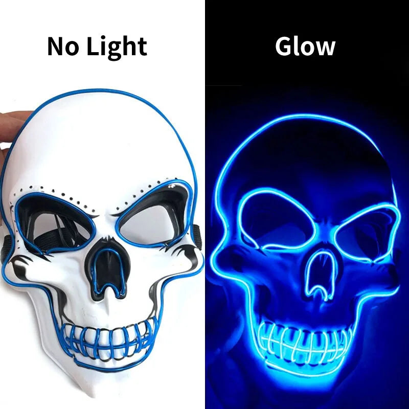 Maschera teschio horror di Halloween con luci a LED