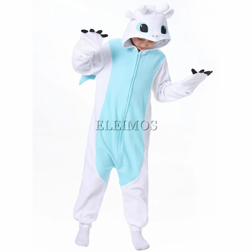 Kids Black White Kigurumi Onesie Adult Women Men Animal Pajamas Halloween Costume Cosplay Jumpsuit Christmas Gift