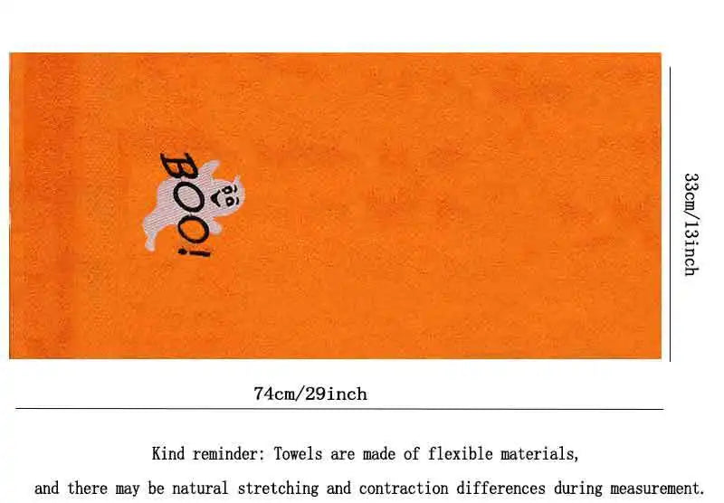 Set di 3 asciugamani in cotone ricamato per Halloween, delicati sulla pelle, morbidi, altamente assorbenti, per lavarsi il viso, per fare il bagno e per viaggiare.
