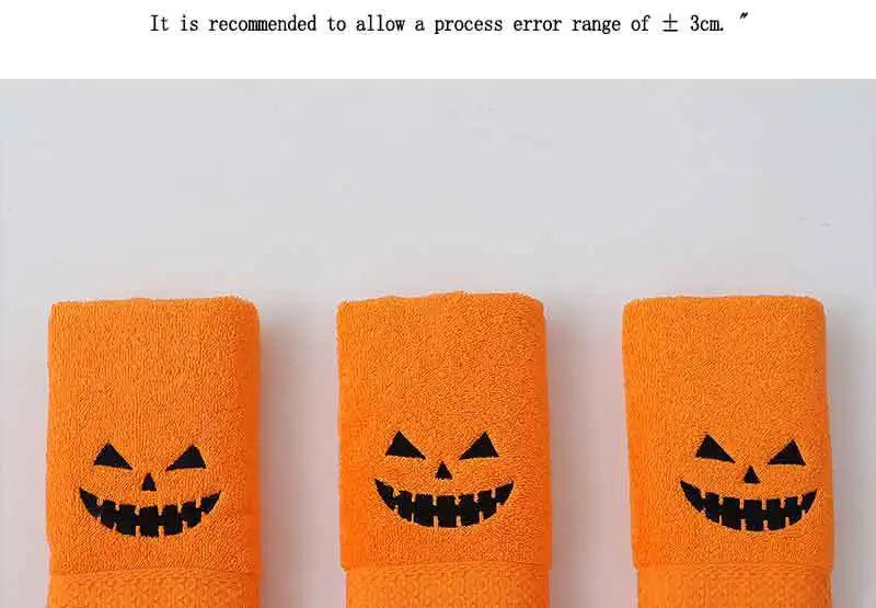 Set di 3 asciugamani in cotone ricamato per Halloween, delicati sulla pelle, morbidi, altamente assorbenti, per lavarsi il viso, per fare il bagno e per viaggiare.