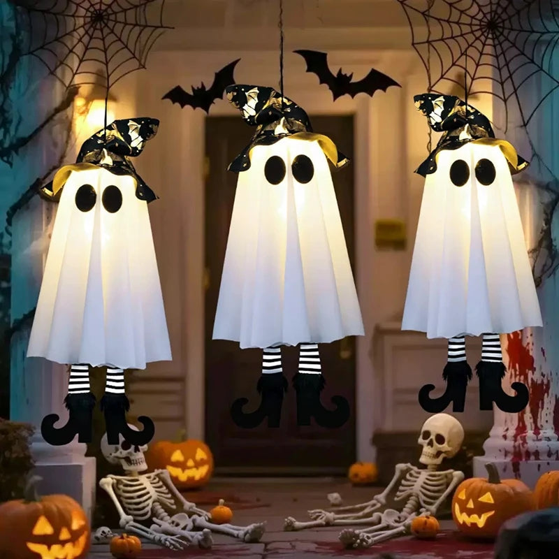 Decorazioni di Halloween con fantasmi appesi Lampada di Halloween Ornamenti luminosi da esterno