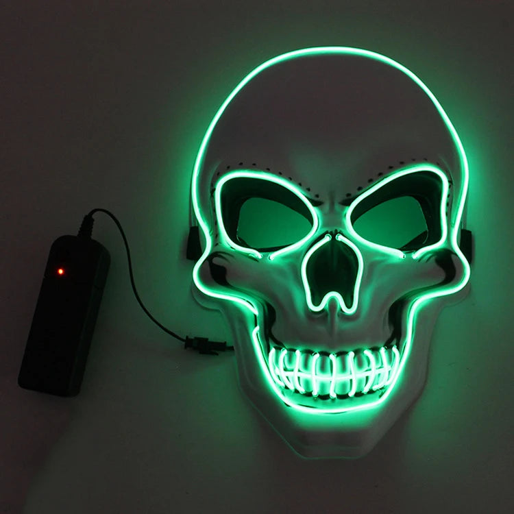 Maschera teschio horror di Halloween con luci a LED