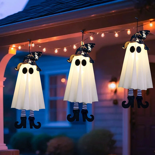 Decorazioni di Halloween con fantasmi appesi Lampada di Halloween Ornamenti luminosi da esterno