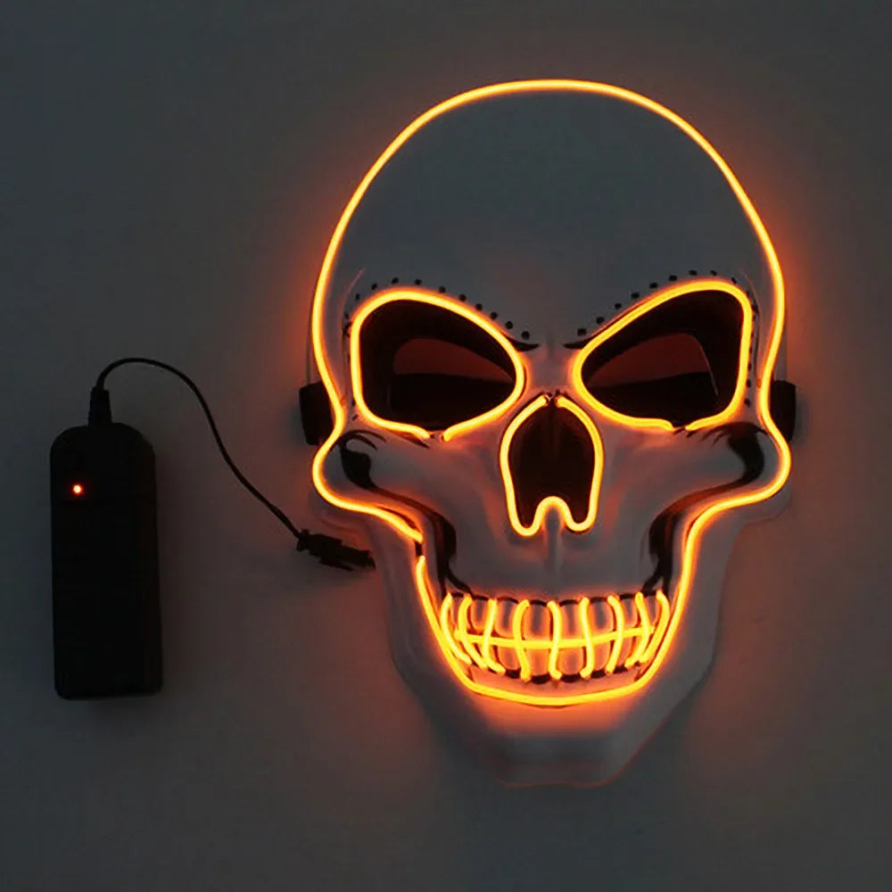 Maschera teschio horror di Halloween con luci a LED
