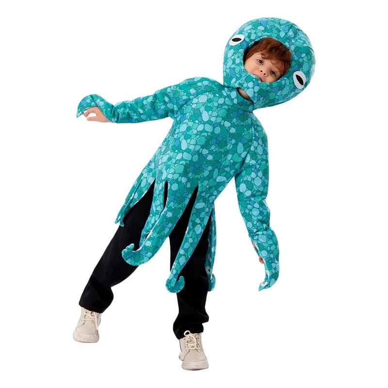 Children s Boys Halloween Costume Adorable Hilarious Shark Animal Costume for Kids Dress-up Party Festive Attire