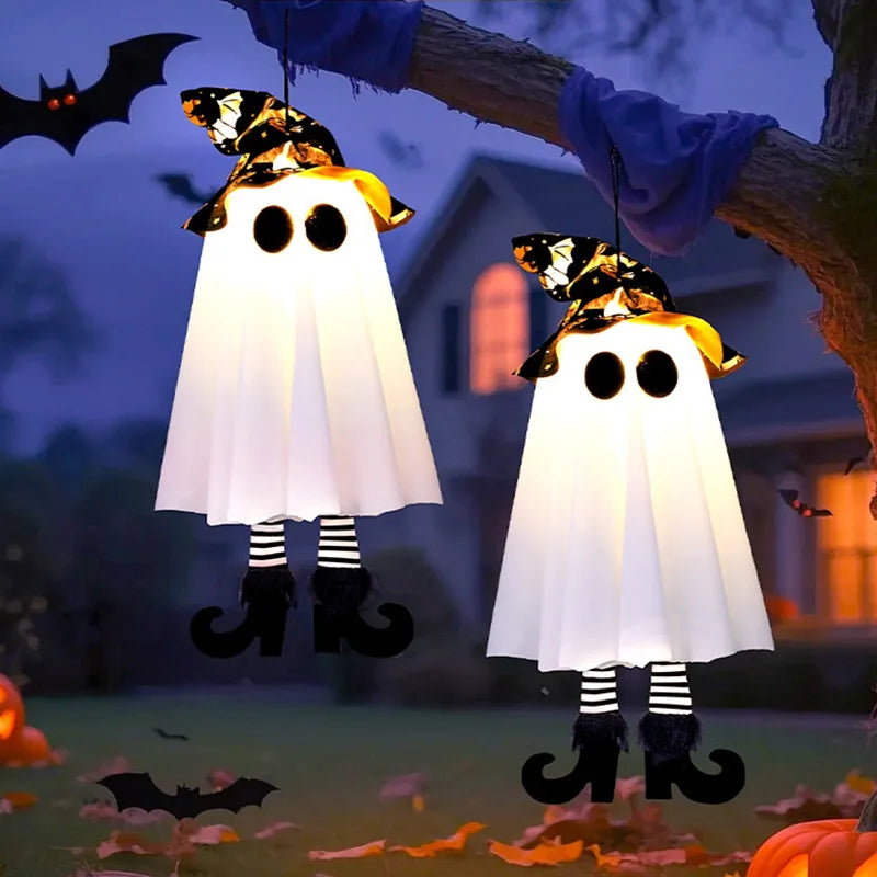 Decorazioni di Halloween con fantasmi appesi Lampada di Halloween Ornamenti luminosi da esterno