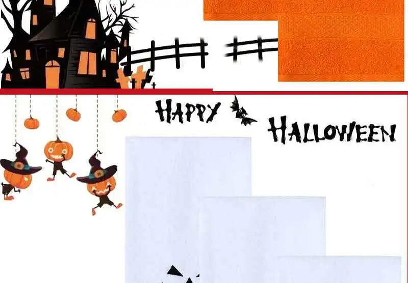 Set di 3 asciugamani in cotone ricamato per Halloween, delicati sulla pelle, morbidi, altamente assorbenti, per lavarsi il viso, per fare il bagno e per viaggiare.