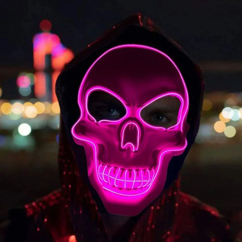 Maschera teschio horror di Halloween con luci a LED