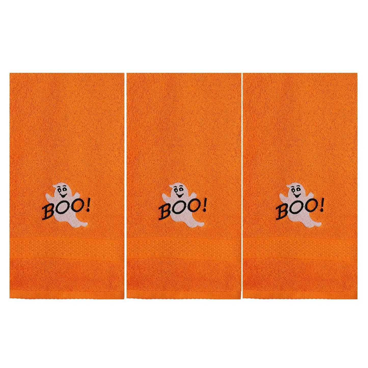 Set di 3 asciugamani in cotone ricamato per Halloween, delicati sulla pelle, morbidi, altamente assorbenti, per lavarsi il viso, per fare il bagno e per viaggiare.