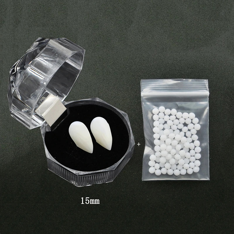 1 paio di denti da vampiro per Halloween, zanne, dentiere, accessori per feste, costumi fai da te, accessori per cosplay.