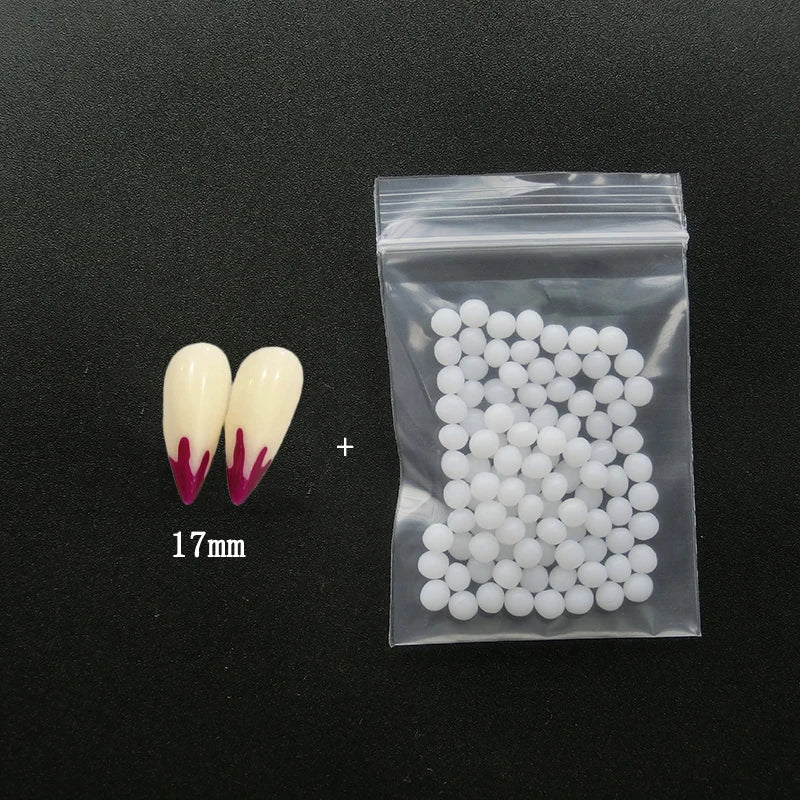 1 paio di denti da vampiro per Halloween, zanne, dentiere, accessori per feste, costumi fai da te, accessori per cosplay.
