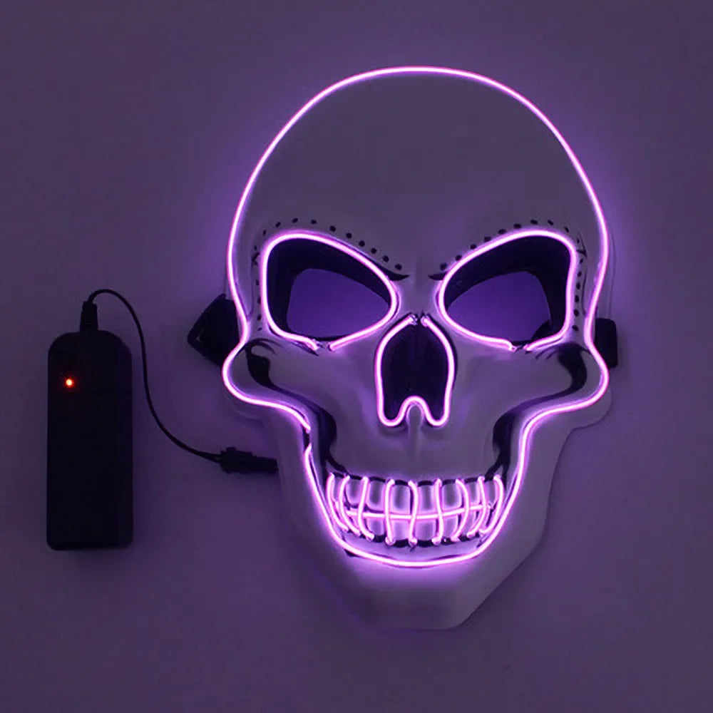 Maschera teschio horror di Halloween con luci a LED