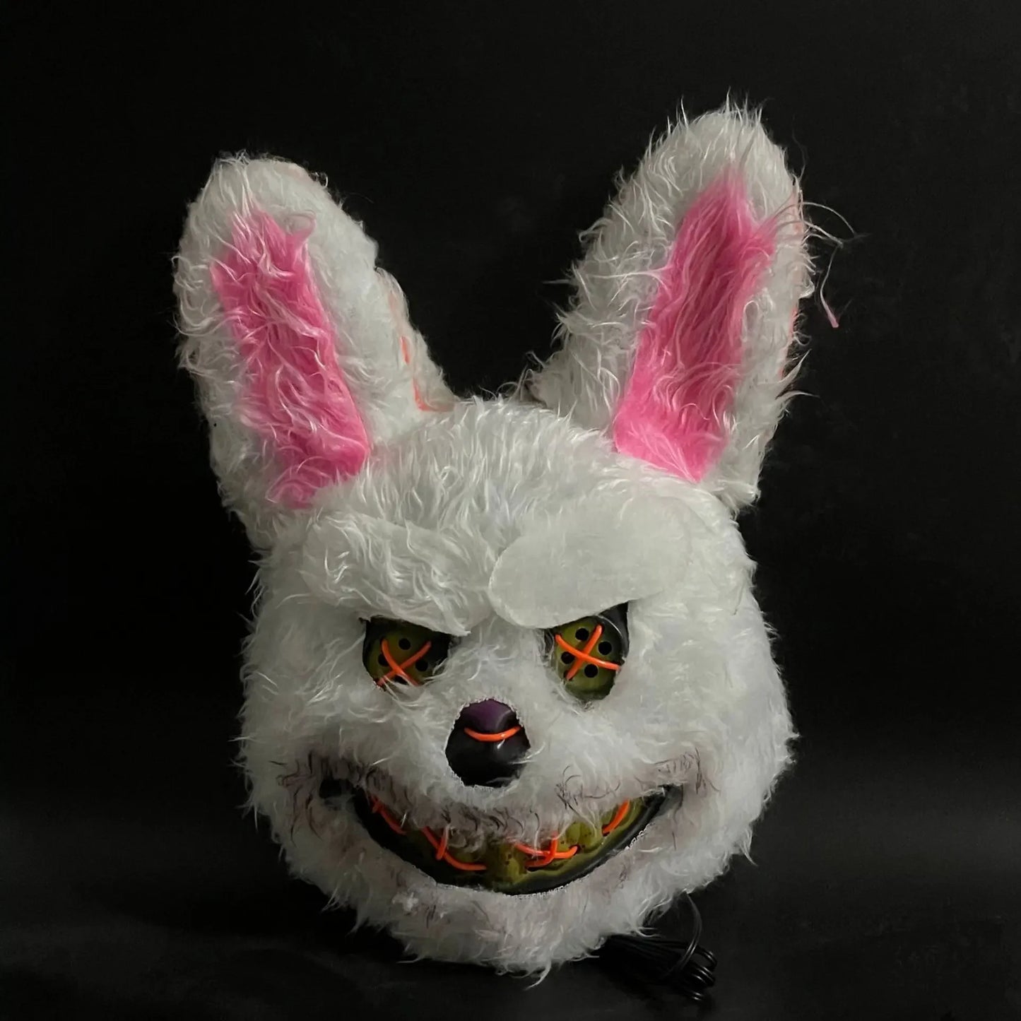 Maschera da coniglio e orso insanguinato con LED per Halloween