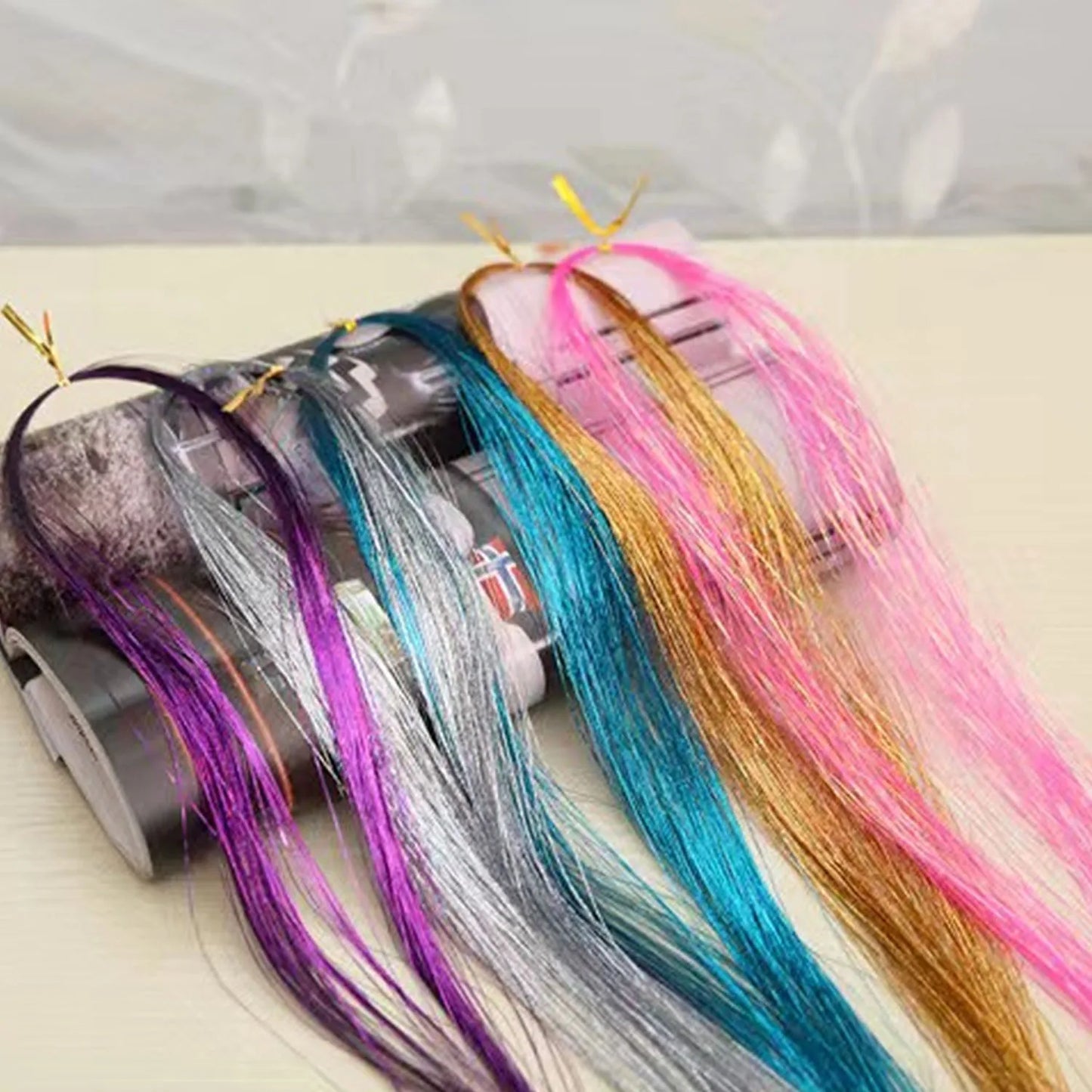 Extension per capelli Tinsel 12 pezzi Accessori per capelli glitterati scintillanti e luccicanti per donne e ragazze per Natale, Capodanno e Halloween