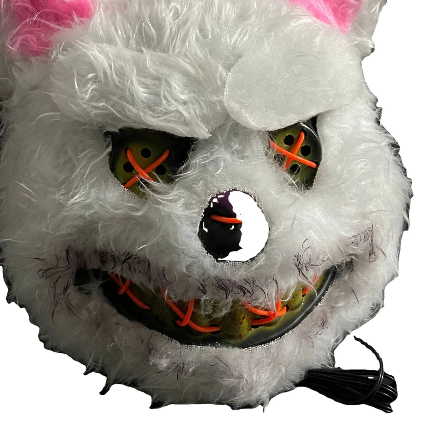 Maschera da coniglio e orso insanguinato con LED per Halloween