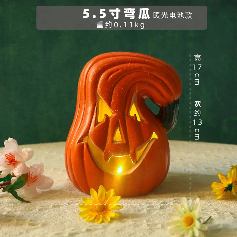 Lantern Pumpkin Decor Led Light Up Pumpkin Outdoor Decoration Battery-Powered Halloween Pumpkin Lamp Light Up Pumpkin