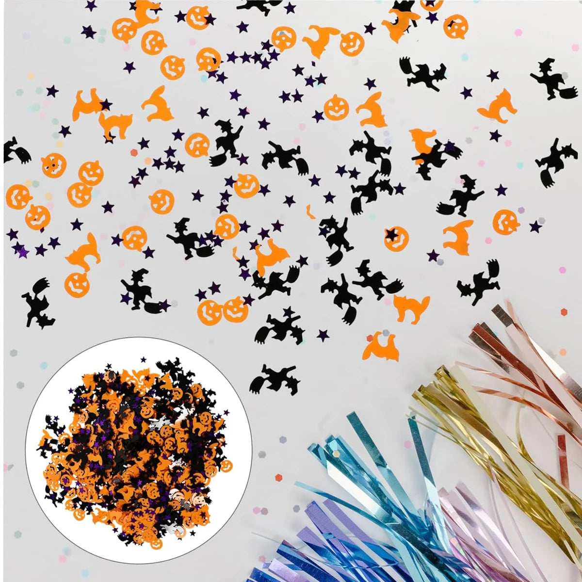 Decorazioni per il giorno di Halloween. Decorazioni per la tavola coriandoli di carta .