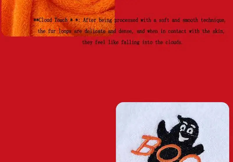 Set di 3 asciugamani in cotone ricamato per Halloween, delicati sulla pelle, morbidi, altamente assorbenti, per lavarsi il viso, per fare il bagno e per viaggiare.
