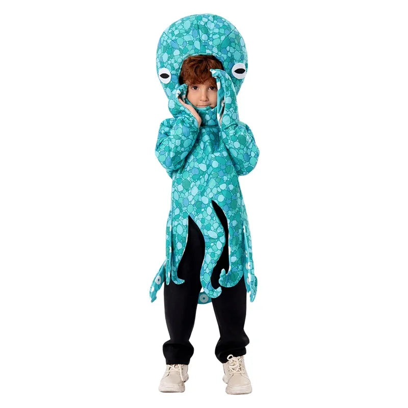 Children s Boys Halloween Costume Adorable Hilarious Shark Animal Costume for Kids Dress-up Party Festive Attire