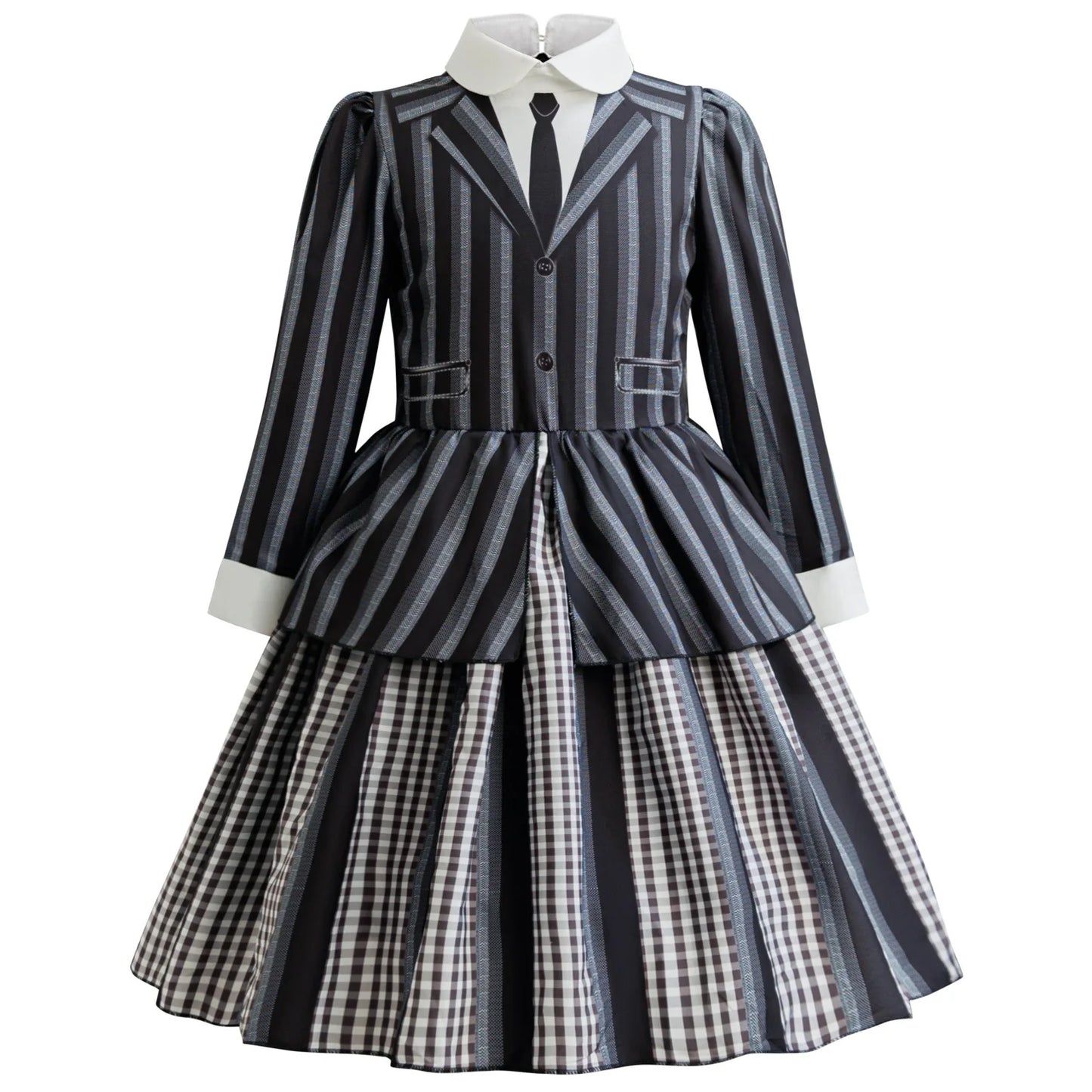 Abito da bambina "Mercoledì Addam Cosplay " Costume di Halloween