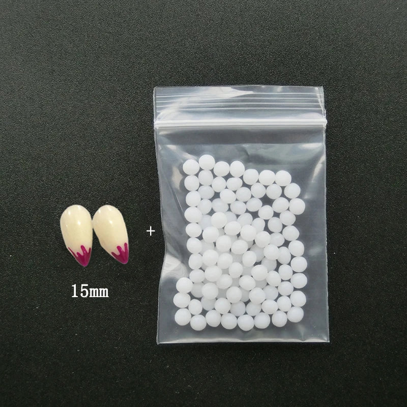 1 paio di denti da vampiro per Halloween, zanne, dentiere, accessori per feste, costumi fai da te, accessori per cosplay.