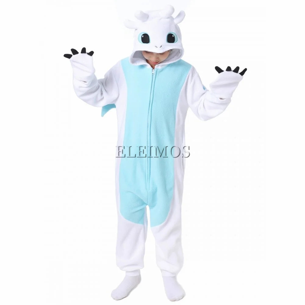 Kids Black White Kigurumi Onesie Adult Women Men Animal Pajamas Halloween Costume Cosplay Jumpsuit Christmas Gift